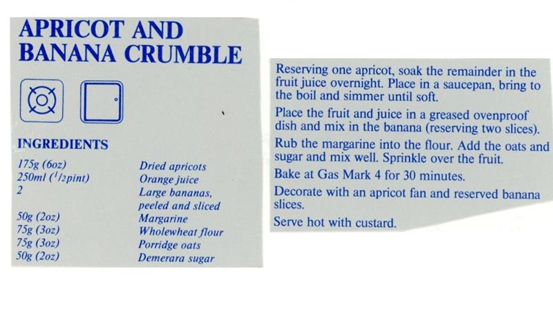 Scan 1 of 1 for Apricot and Banana Crumble