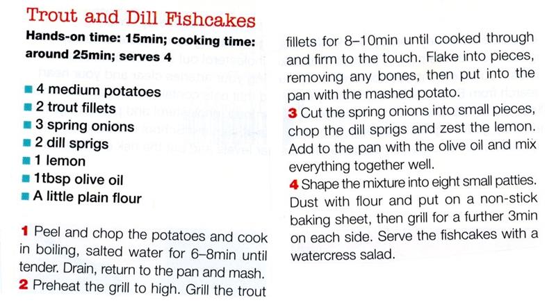 Scan 1 of 1 for Trout and Dill Fishcakes