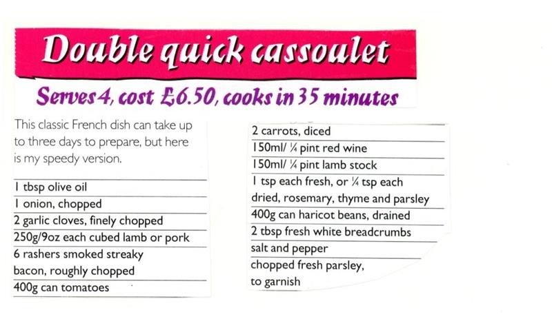 Scan 1 of 2 for Double Quick Cassoulet