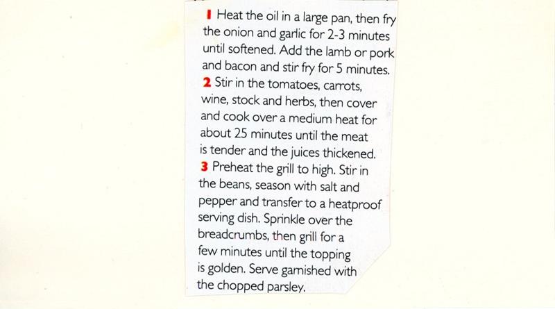 Scan 2 of 2 for Double Quick Cassoulet