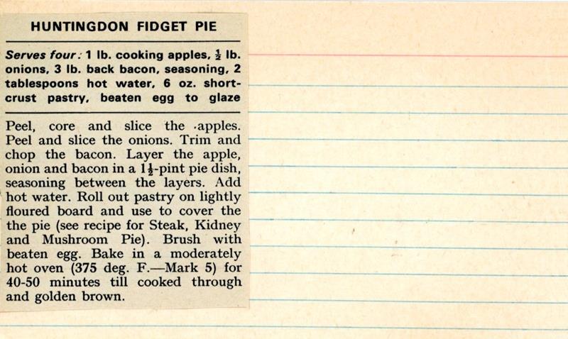 Scan 1 of 1 for Huntingdon Fidget Pie