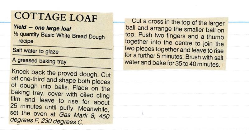 Scan 1 of 1 for Cottage Loaf