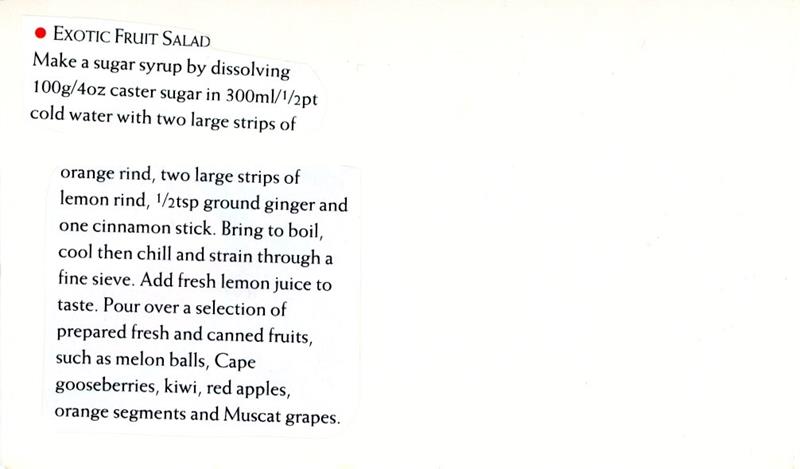Scan 1 of 1 for Exotic Fruit Salad