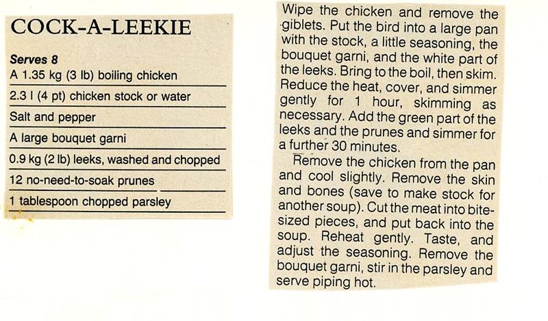 Scan 1 of 1 for Cock-a-Leekie