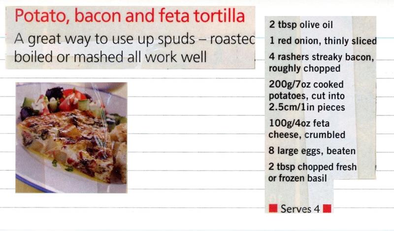 Scan 1 of 2 for Potato, Bacon and Feta Tortilla