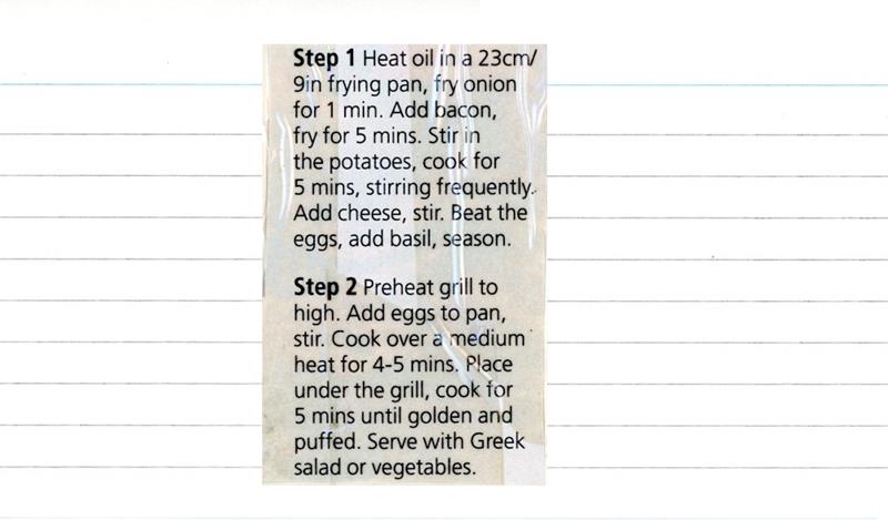 Scan 2 of 2 for Potato, Bacon and Feta Tortilla