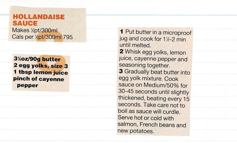 Scan 1 of 1 for Hollandaise Sauce