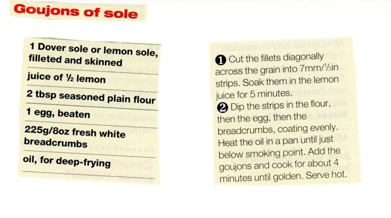 Scan 1 of 1 for Goujons of Sole