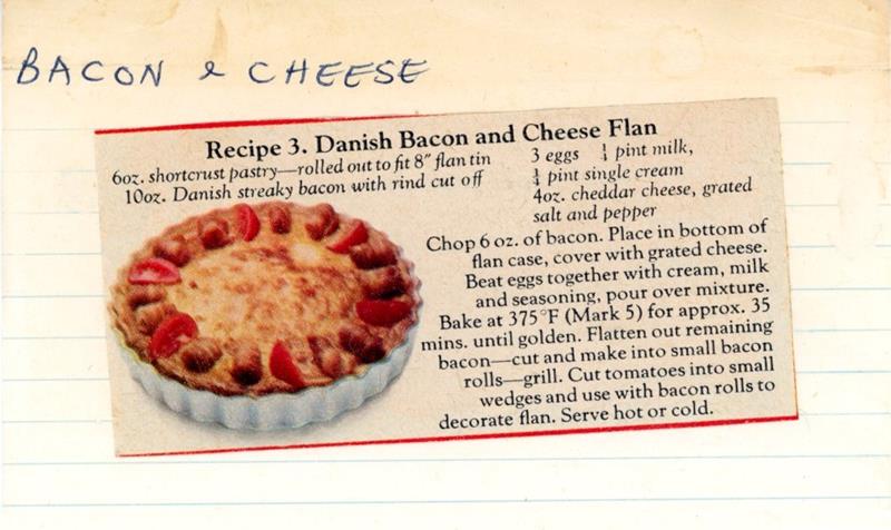 Scan 1 of 1 for Danish Bacon and Cheese Flan