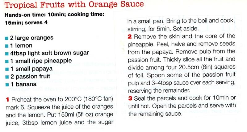 Scan 1 of 1 for Tropical Fruits with Orange Sauce