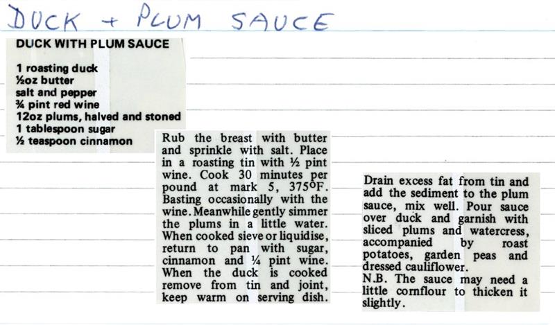 Scan 1 of 1 for Duck with Plum Sauce
