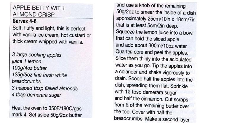 Scan 1 of 2 for Apple Betty with Almond Crisp