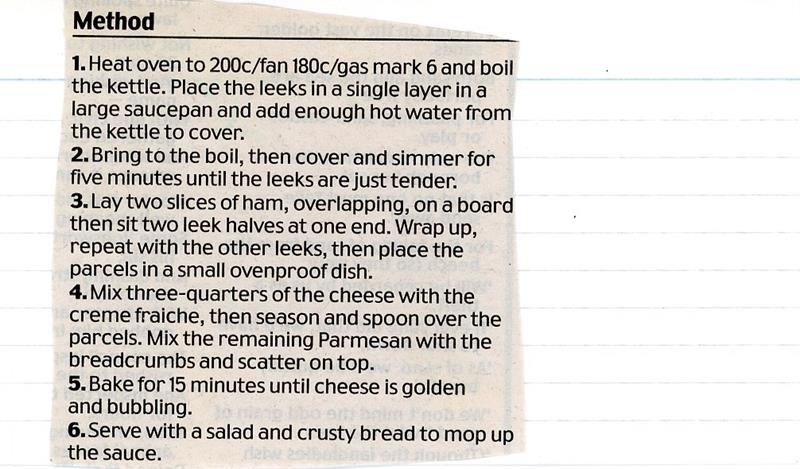 Scan 2 of 2 for Cheesy Leeks with Ham
