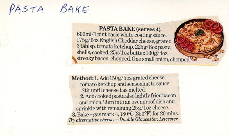 Scan 1 of 1 for Pasta Bake
