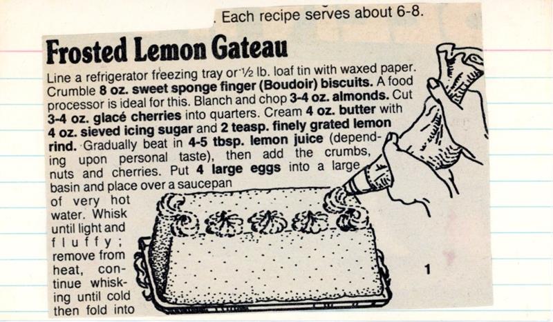 Scan 1 of 2 for Frosted Lemon Gateau