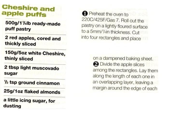 Scan 1 of 2 for Cheshire and Apple Puffs