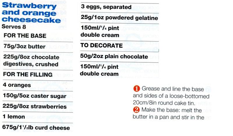 Scan 1 of 3 for Strawberry and Orange Cheesecake