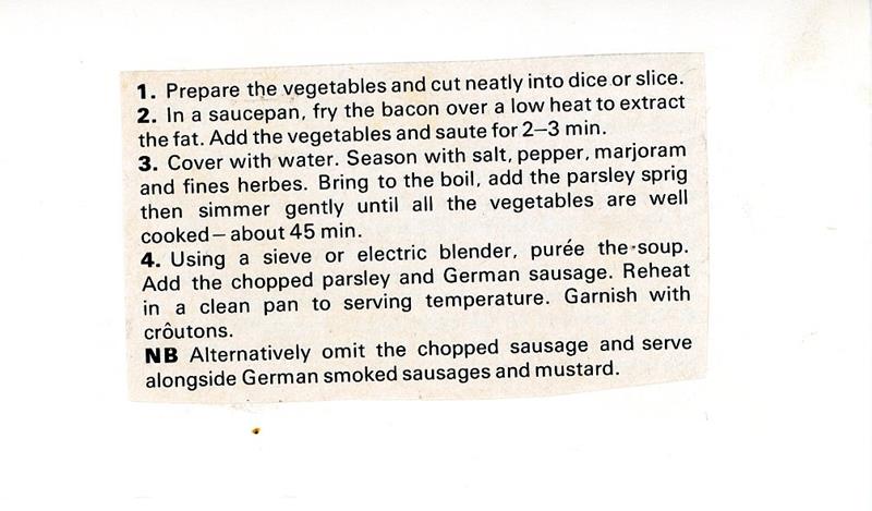 Scan 2 of 2 for Kartoffelsuppe – Potato Soup from Germany