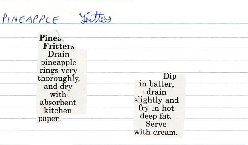 Scan 1 of 1 for Pineapple Fritters