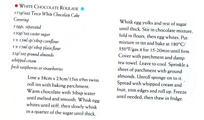 Scan 1 of 1 for White Chocolate Roulade
