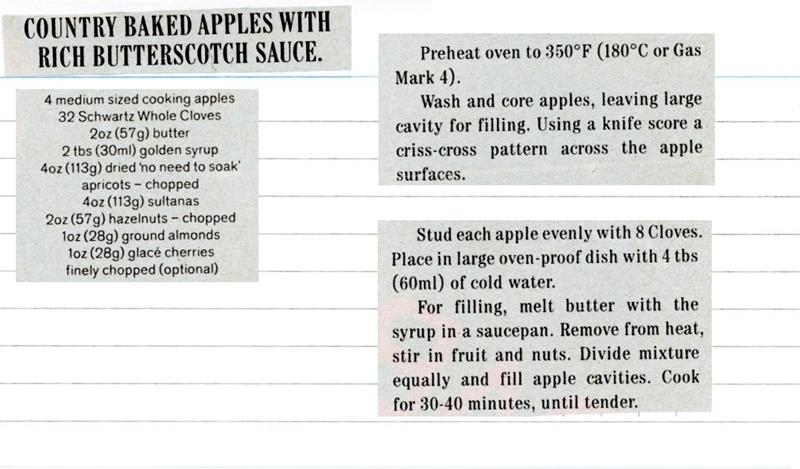 Scan 1 of 2 for Country Baked Apples with Rich Butterscotch Sauce