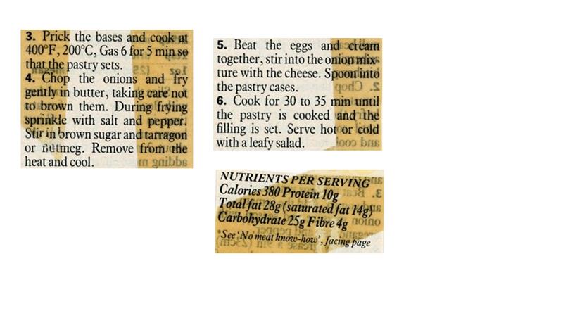 Scan 2 of 2 for Onion & Cheese Tartlets