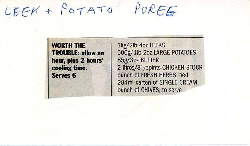 Scan 1 of 2 for Leek & Potato Soup