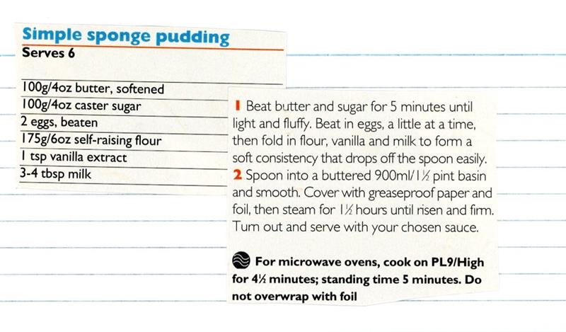 Scan 1 of 1 for Simple Sponge Pudding