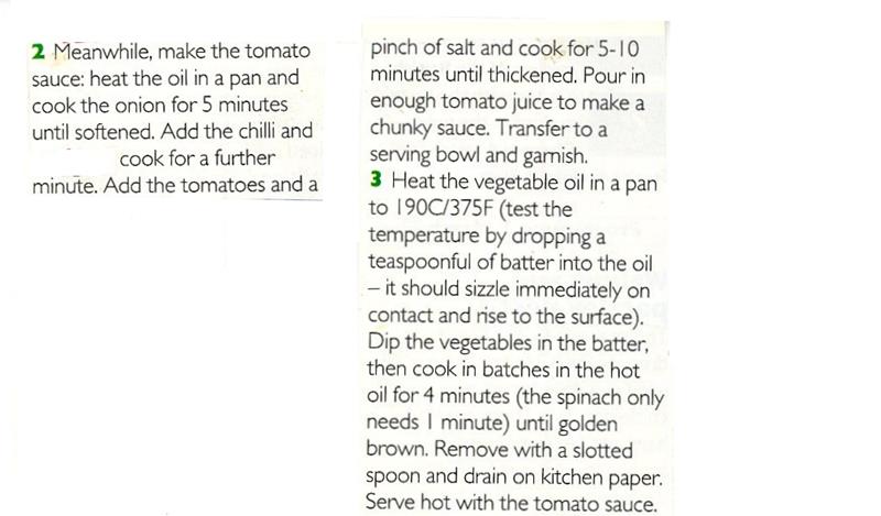 Scan 2 of 2 for Vegetable Bhajis