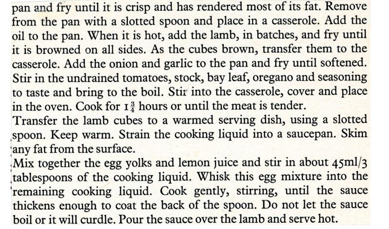 Scan 2 of 2 for Braised Lambs Casserole