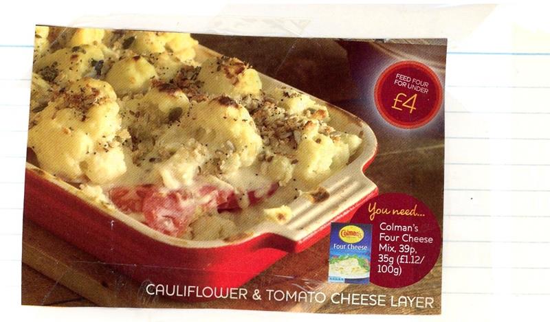 Scan 1 of 2 for Cauliflower Cheese Layer