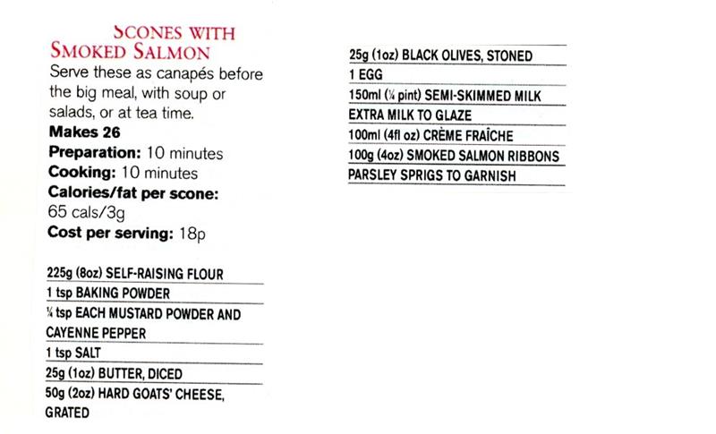 Scan 1 of 2 for Scones with Smoked Salmon