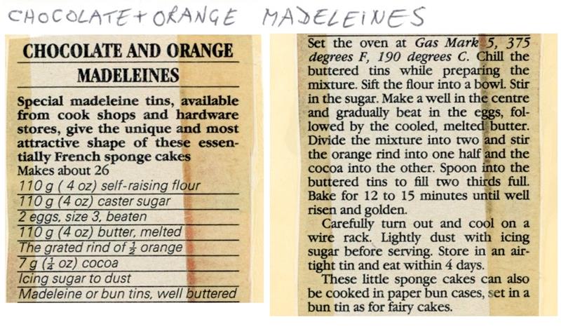 Scan 1 of 1 for Chocolate and Orange Madeleines