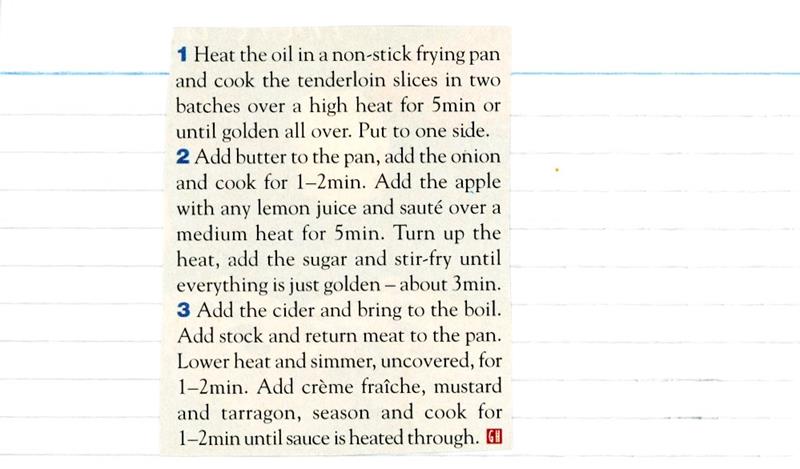 Scan 2 of 2 for Pork Tenderloin with Creamy Mustard Sauce
