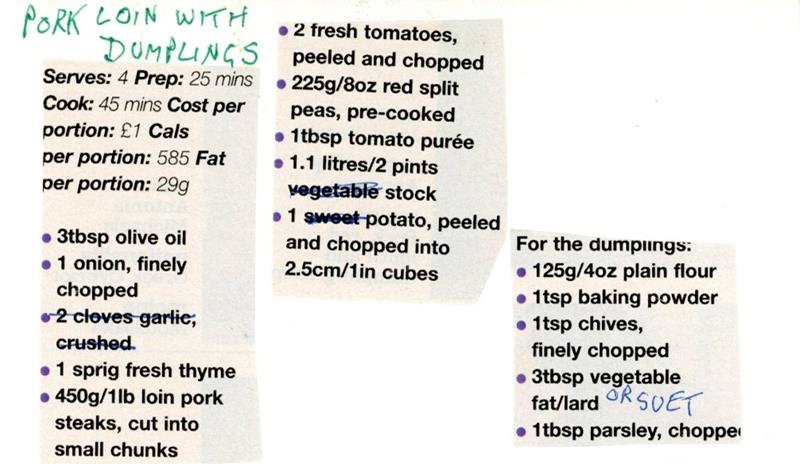 Scan 1 of 2 for Pork Loin with Dumplings