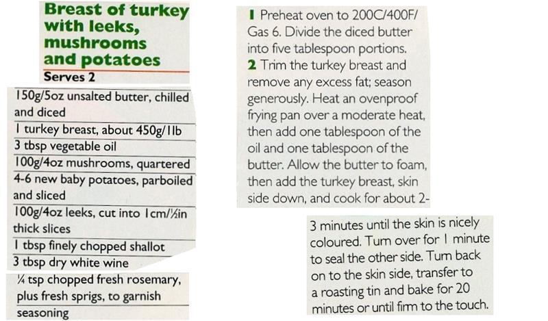 Scan 1 of 2 for Breast of Turkey with Leeks, Mushrooms and Potatoes