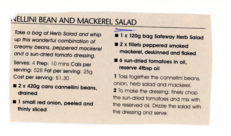 Scan 1 of 1 for Cannellini Bean and Mackerel Salad