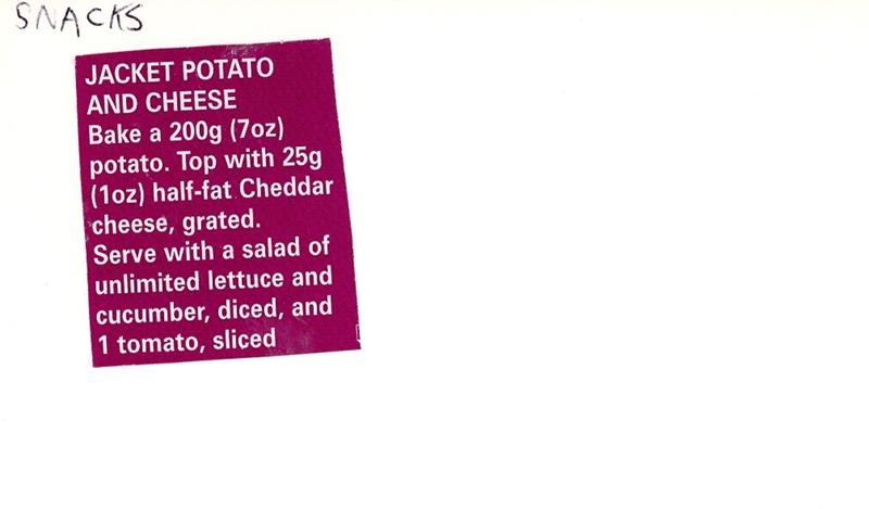 Scan 1 of 1 for Jacket Potato and Cheese