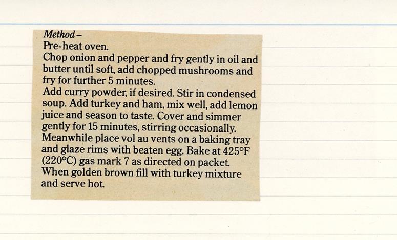 Scan 2 of 2 for Turkey & Ham Vol Au Vents