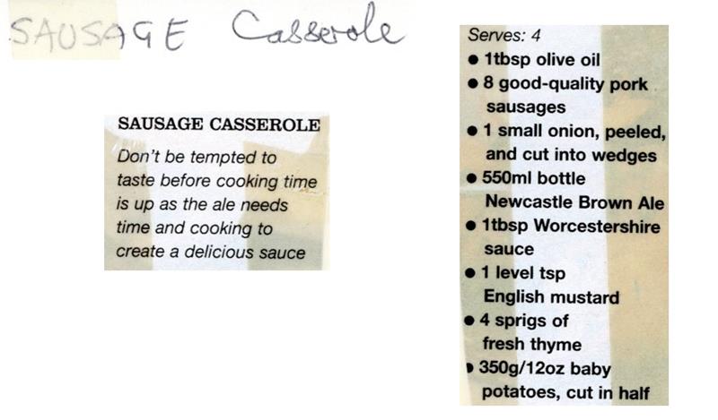 Scan 1 of 2 for Sausage Casserole