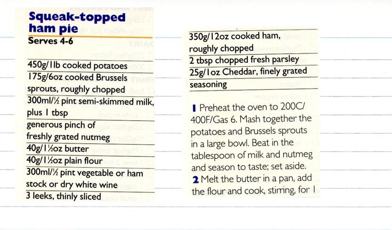 Scan 1 of 2 for Squeak-topped Ham Pie