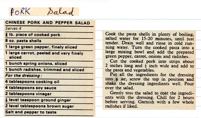 Scan 1 of 2 for Chinese Pork and Pepper Salad