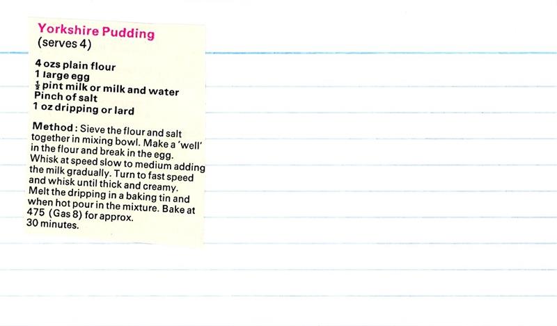 Scan 1 of 1 for Yorkshire Pudding