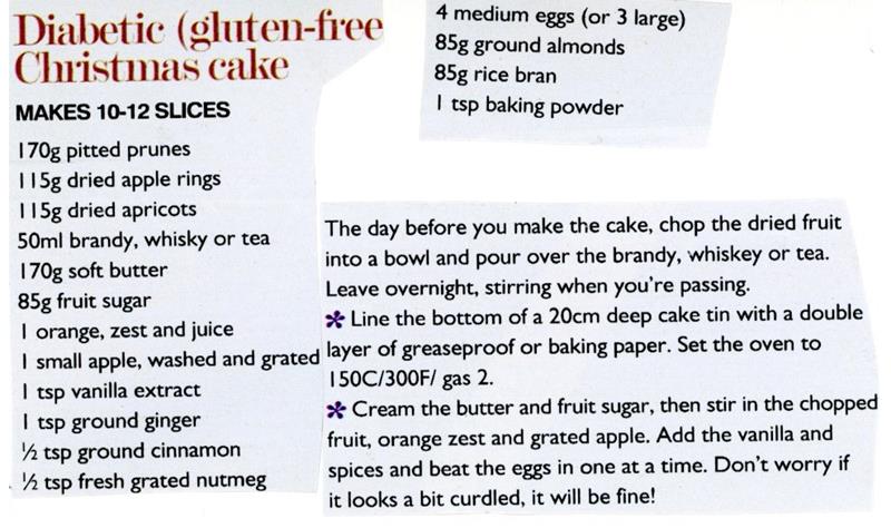 Scan 1 of 2 for Diabetic (Gluten-Free) Christmas Cake