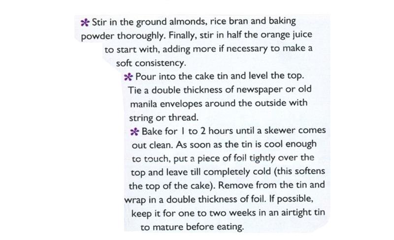 Scan 2 of 2 for Diabetic (Gluten-Free) Christmas Cake