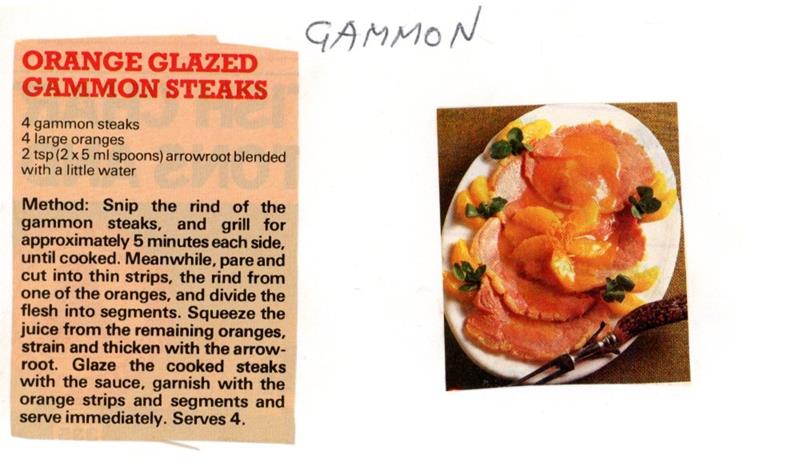 Scan 1 of 1 for Orange Glazed Gammon Steaks