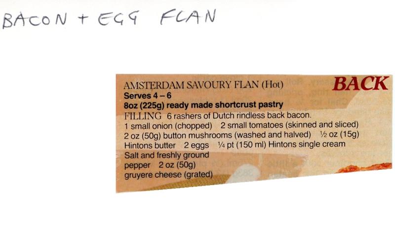 Scan 1 of 2 for Bacon & Egg Flan