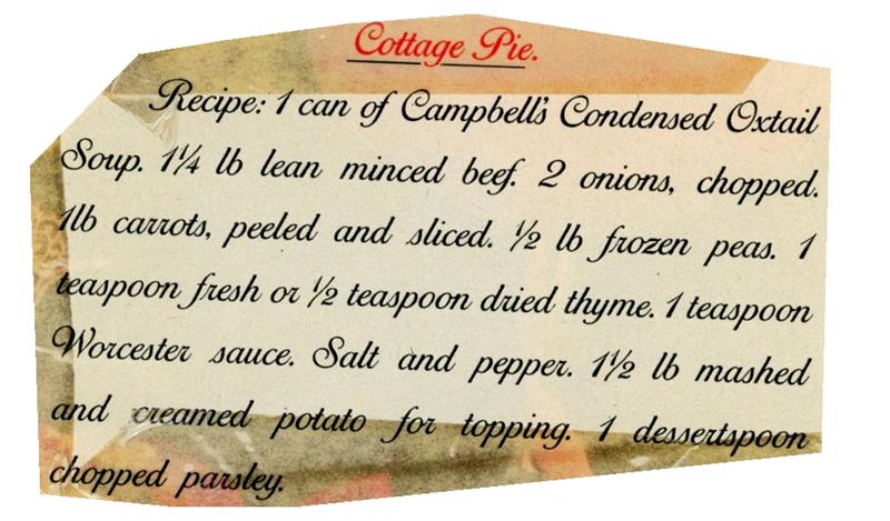 Scan 1 of 2 for Cottage Pie