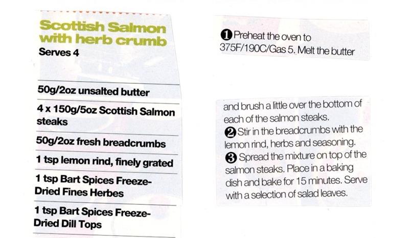 Scan 1 of 2 for Herb Crusted Scottish Salmon Steaks
