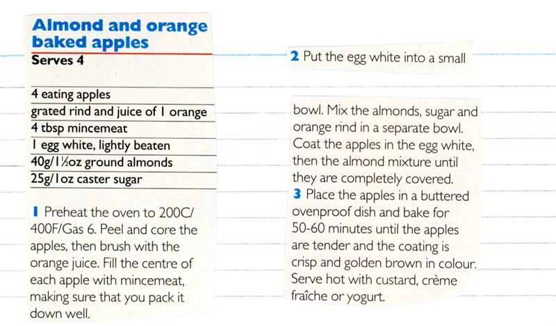 Scan 1 of 1 for Almond and Orange Baked Apples